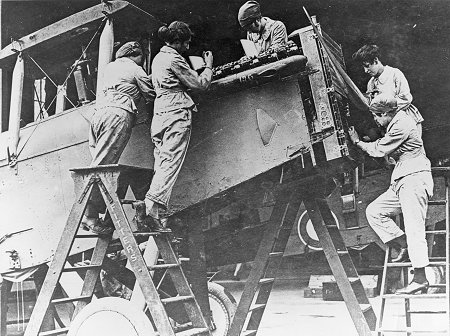 As the war progressed, women took up engineering tasks in the RFC