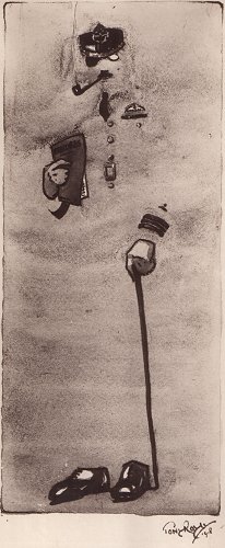 Toni Roylf's caricature of an unidentified pipe smoking Major.