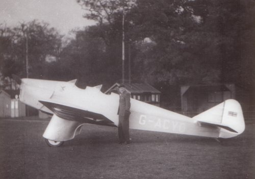 Myles Bickerton with his brand new Miles M.2F Hawk Major, G-ACYO.