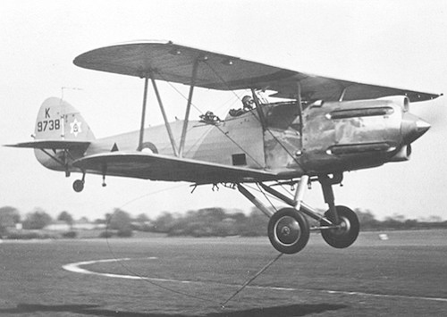 Along with the visiting Audaxes of 2 Squadron came one of their new Hawker Hectors, the Audax's replacement in RAF service. The Napier Dagger engine gives the aircraft a very different look.