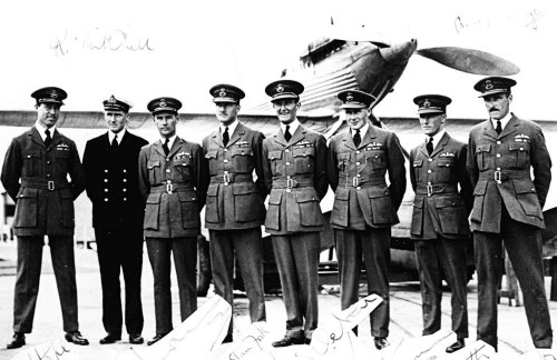 A H Orlebar, fourth from right, then a Squadron Leader and Commander of the RAF's High Speed Flight in 1931. By 1938 he was a Group Captain and the Officer Commanding RAF Northolt.