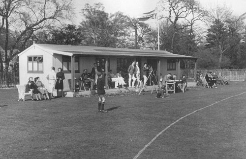 The pavillion was built in the north east corner, next to the aerodrome groundsman's bungalow.