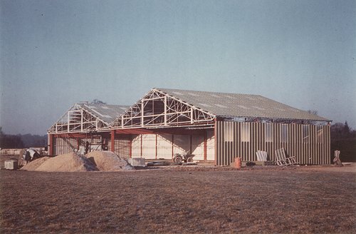Hangar E under construction, designed and supervised by Taylor Woodrow.