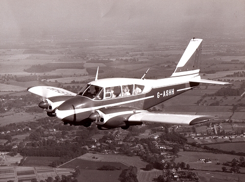 Piper Aztec G-ASHH was the second aircraft in the Gregory fleet, and the first to be transfered from Denham to the new base at Liverpool.