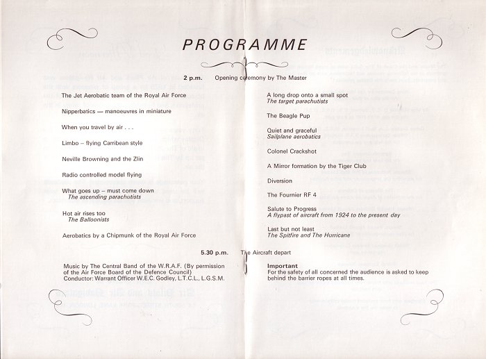 The programme for the 1969 GAPAN Air Display.