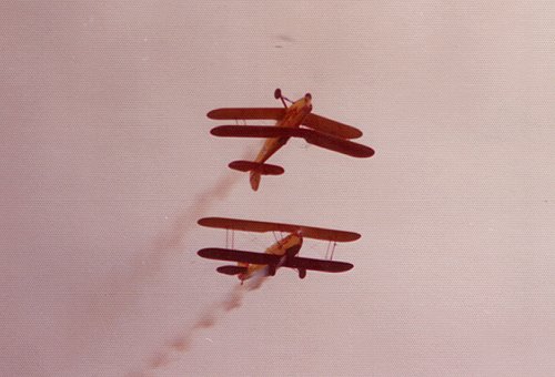 The Tiger Club provided several items for the programme, including their pair of Stampe SV.4Cs in a mirror formation display.