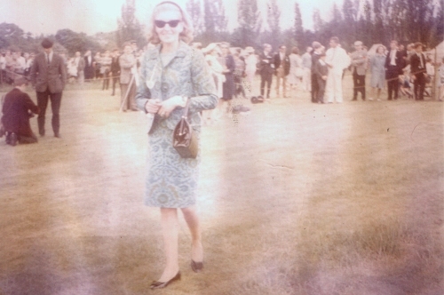 Sheila Scott at the Denham Air Pageant in June 1970. An actress and round-the-world record pilot, Scott took part in the flying display in her Piper Commanche named Myth Too.