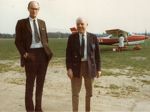 Ian Paul, one of the directors of Bickerton’s Aerodromes, with Hugh Kennedy, the popular chief pilot for United Biscuits.