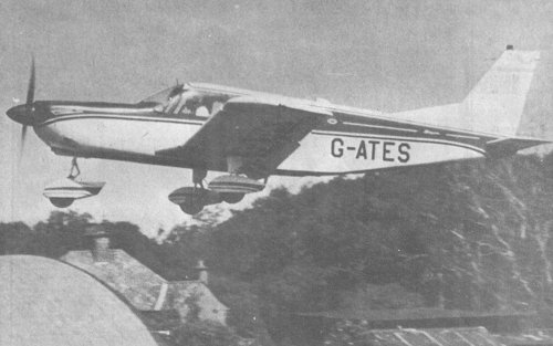 Ralph Burridge gets airborne from Denham in his Piper Cherokee Six, G-ATES. Ralph was a member of the Wings organisation, providing emergency medical and mercy flights throughout the UK.