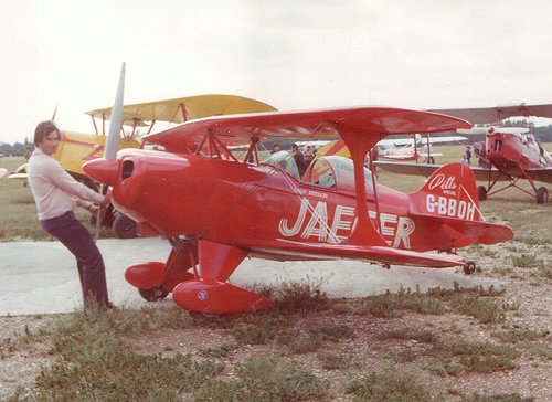 Phillip Meeson at Denham in 1976 with his Pitts S-1S Special G-BBOH, an aircraft he still owns today.