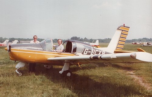 The BBC's Flying Club was called the Aerial Flying Group. Here, Eric Walmsley is seated in the group's SOCATA Rallye 100ST, G-BCXB.