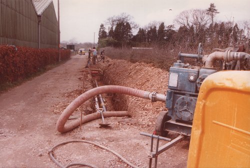 In January 1978, the methane gas pipeline along Hangar Road was dug up and replaced.