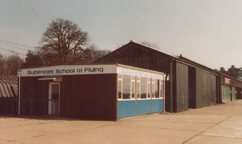 Colin Heathcote and Steve Read of Hana Aviation opened the Gulfstream School of Flying at Denham in 1980, using the north side offices and hangar J.