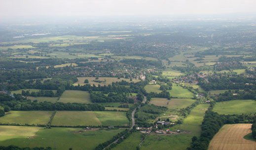 A view of St. Giles VRP (Visual Reference Point) from the air.