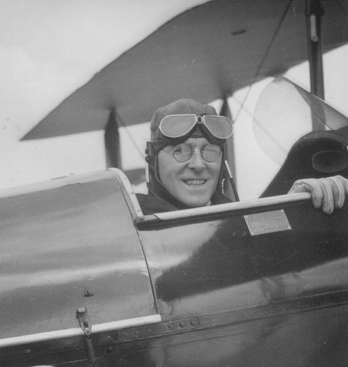 John Myles Bickerton in the cockpit of the first aircraft he owned, de Havilland dH.60 Moth G-ABAG.